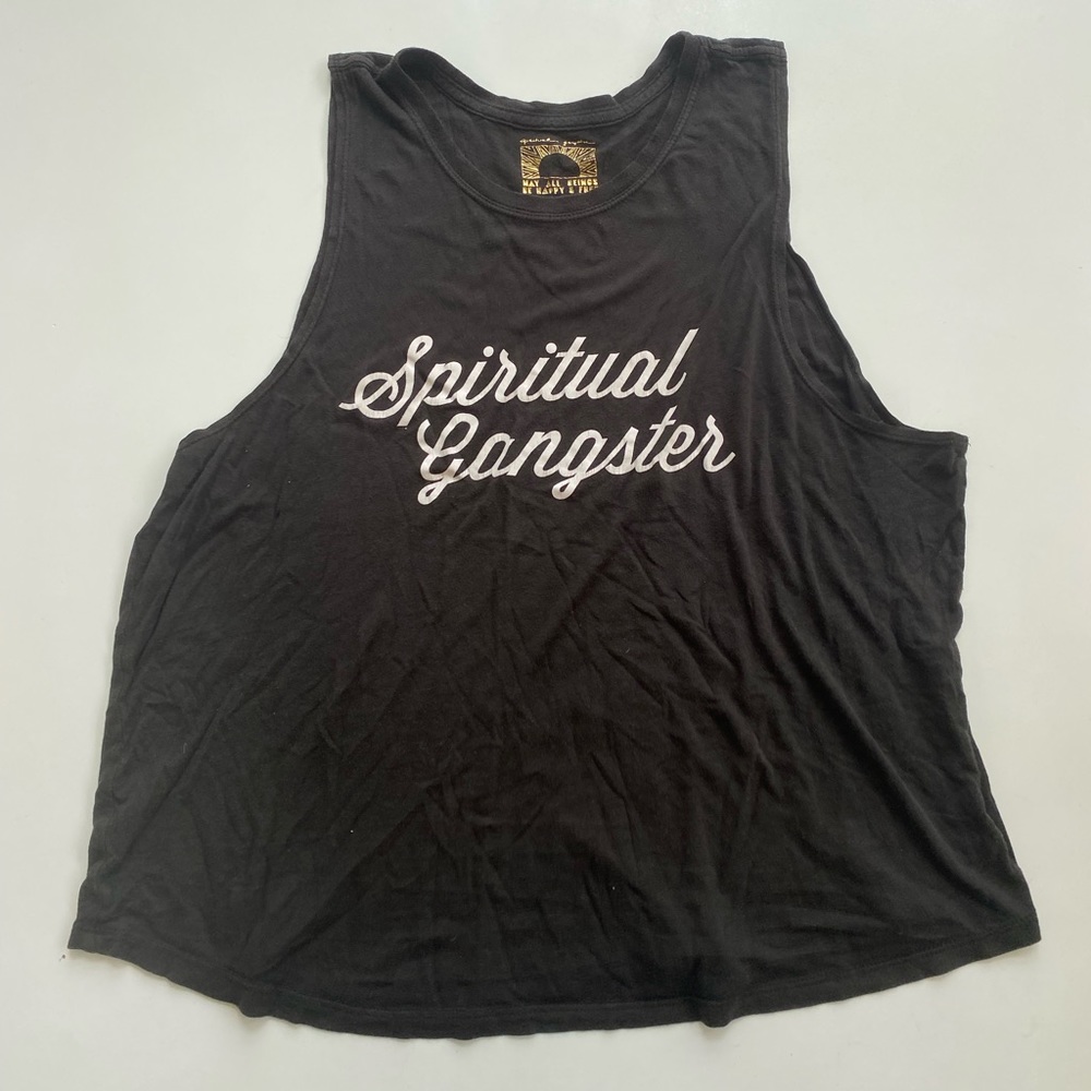 Spiritual Gangster black logo tank size L